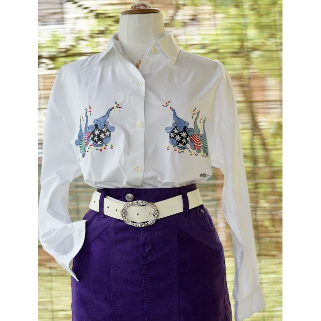 CAMICIA VINTAGE '80/'90  tg.S CON RICAMO Blondie