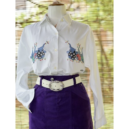 CAMICIA VINTAGE '80/'90  tg.S CON RICAMO Blondie