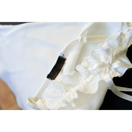 TOP CON MERLETTO Tg. XS/S Bianco RINASCIMENTIO