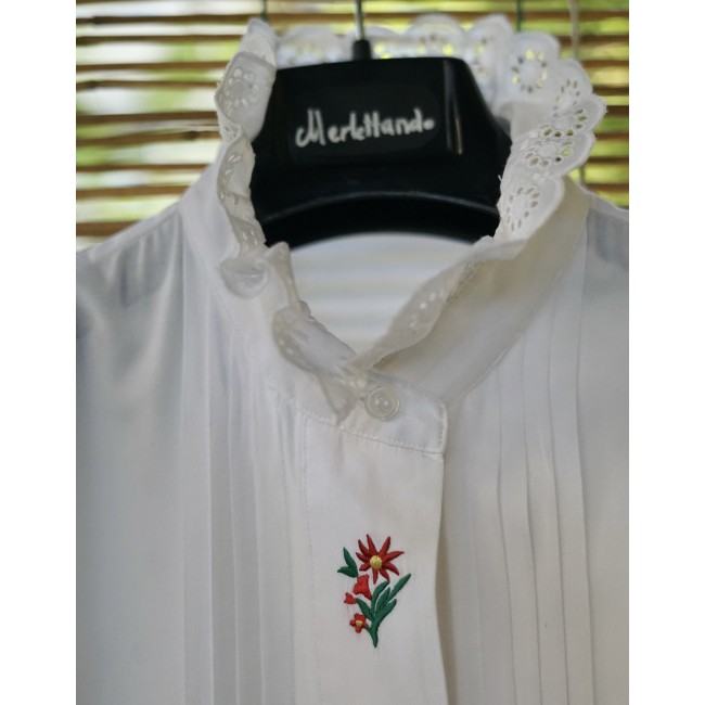 CAMICIA STILE TIROLESE  tg 46 it.  con merletto