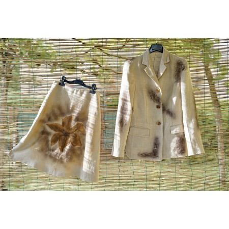 TAILLEUR / COMPLETO DONNA lino 3pz Tg. 42 Laura Biagiotti Roma