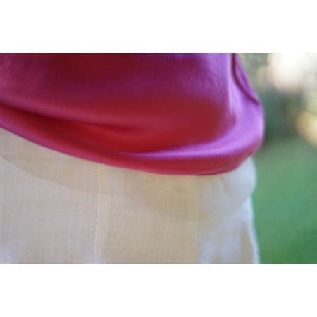 TOP CANNOTIERINA IN SETA 100% ROSA TG. 42 it/ 12 uk Jane Norman