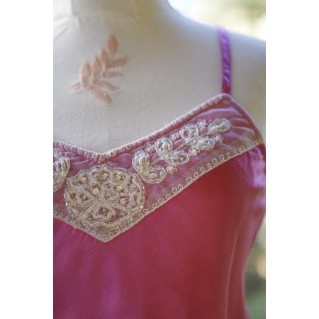 TOP CANNOTIERINA IN SETA 100% ROSA TG. 42 it/ 12 uk Jane Norman