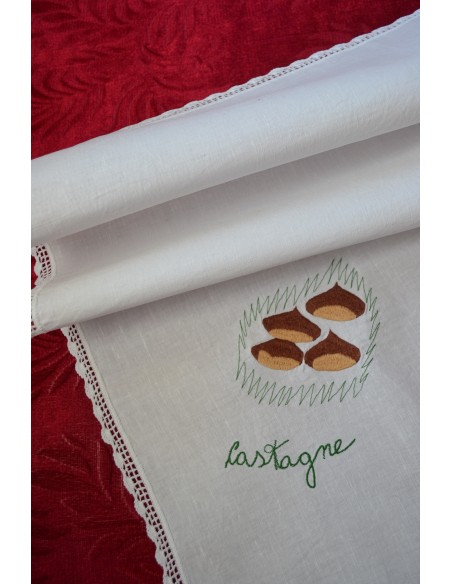 CENTROCON UNCINETTO E RICAMO MECCANICO " Castagne" 53x70cm