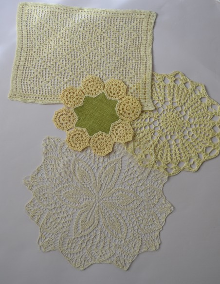 SET 4 CENTRI GIALLO PALLIDO