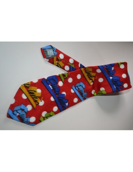  CRAVATTA Enrico Coveri vintage rosso  points