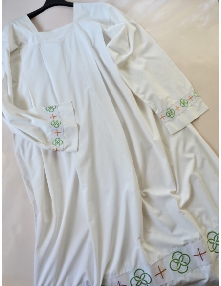 COTTA LUNGA CON NASTRO MOTIVI VERDE GIALLO