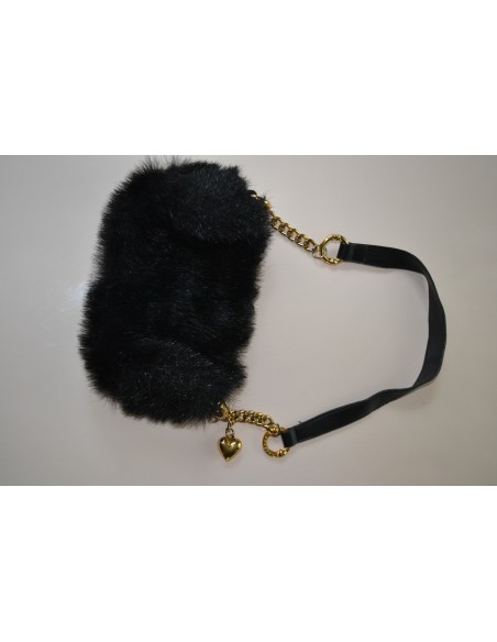 BORSETTA NERA PELLICCIA Carpisa