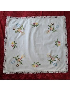 TOVAGLIETTA NATALIZA RICAMATA A MANO  75x75 cm
