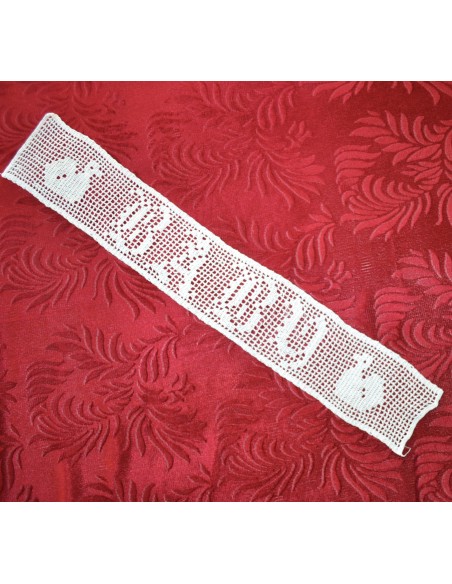 STRISCIA INSERTO REALIZZATO A MANO AD UNCINETTO 68x10 cm " BABY"
