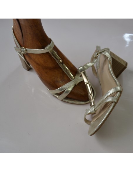 SCARPE SANDALI PELLE ORO   N° 39 Lisa -W