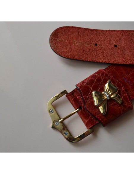 CINTURA IN PELLE STILE TIROLESE tg. 53/63cm