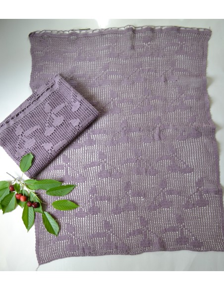 COPPIA TENDE / TENDINE REALIZZATE A MANO AD UNCINETTO 92x68 cm