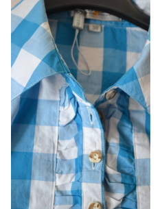 CAMICIA  QUADRETTI CON MERLETTO TIROLESE  tg 48  2