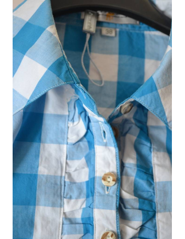 CAMICIA  QUADRETTI CON MERLETTO TIROLESE  tg 48 