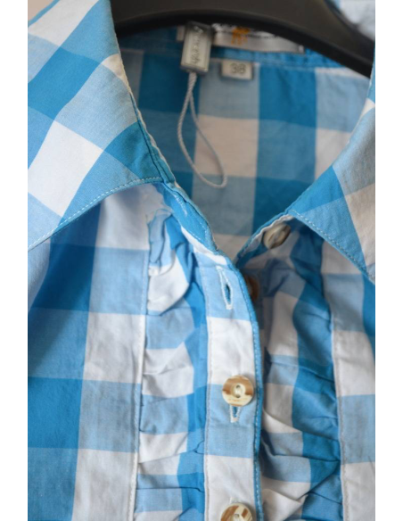CAMICIA  QUADRETTI CON MERLETTO TIROLESE  tg 48 