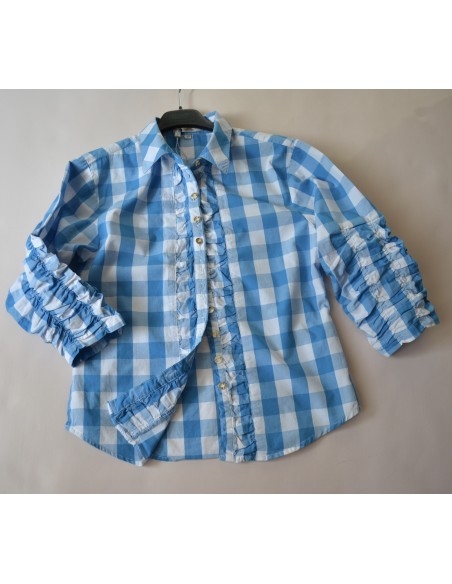 CAMICIA  QUADRETTI CON MERLETTO TIROLESE  tg 48 