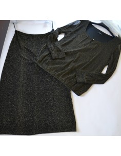 MAGLIA + GONNA  NERO FILO ORO Tg. 44/46 circa