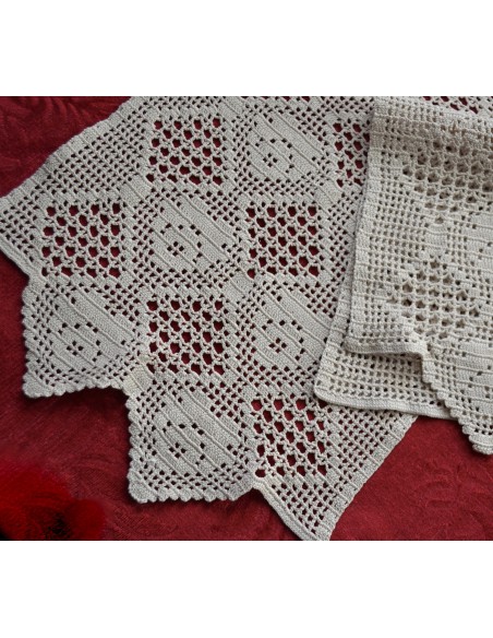 COPPIA TENDINE CREMA AD  UNCINETTO 50x35 cm