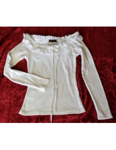 CAMICIA IN COTONE  CON MERLETTI IN STILE TIROLESE tg. S...