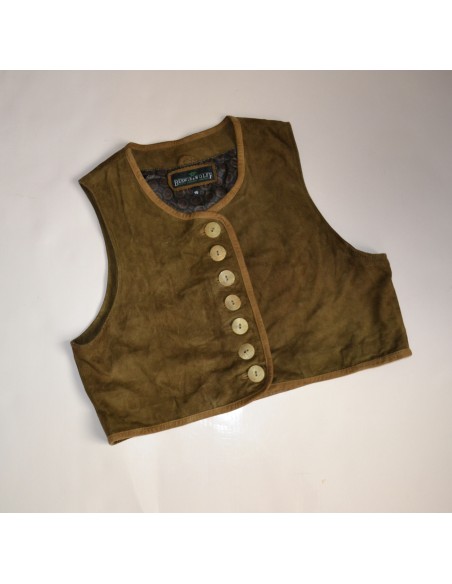 GILET  CORPETTO IN PELLE  TIROLESE Tg 46  Country Line