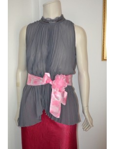 CINTURA ROSA CON FIORE