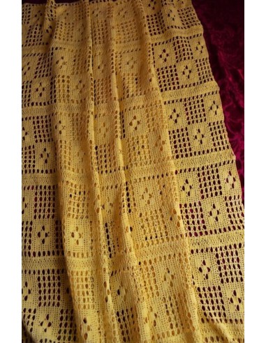 COPERTA / PLAID/ COPRITAVOLO IN COTONE GIALLO...