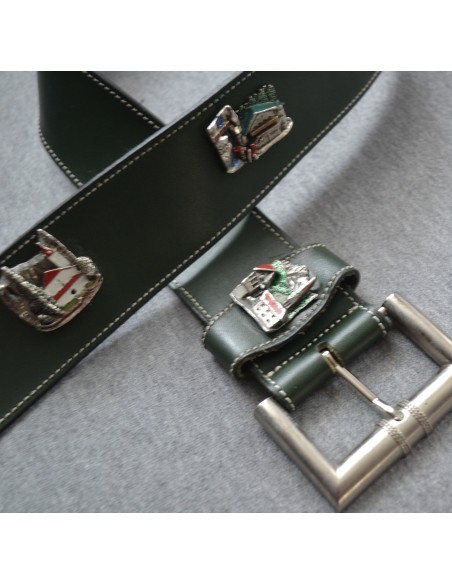 CINTURA NERA IN PELLE STILE TIROLESE tg. 95