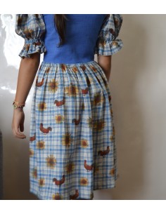 ABITO TIROLESE  CON GIRASOLI  tg. 6/7 anni circa 2