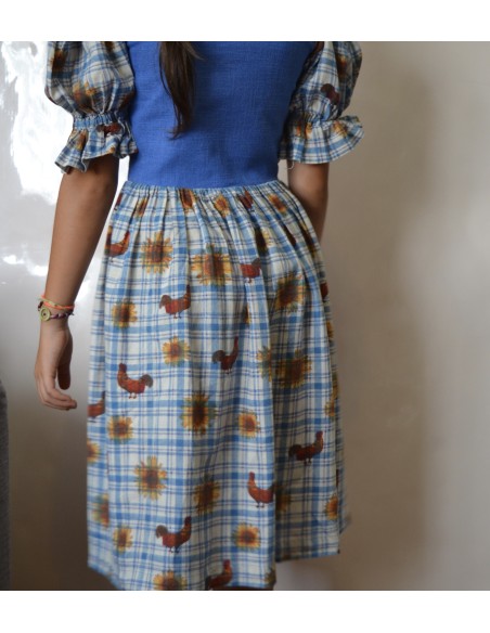 ABITO TIROLESE  CON GIRASOLI  tg. 6/7 anni circa