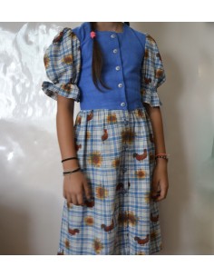 ABITO TIROLESE  CON GIRASOLI  tg. 6/7 anni circa