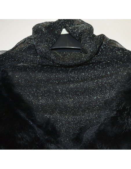 MAGLIETTA NERE FILO ARGENTO  tg. M Wallis