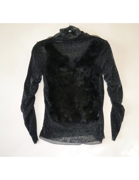 MAGLIETTA NERE FILO ARGENTO  tg. M Wallis