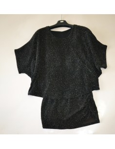 MAGLIETTA NERA FILO ARGENTO  tg. XS
