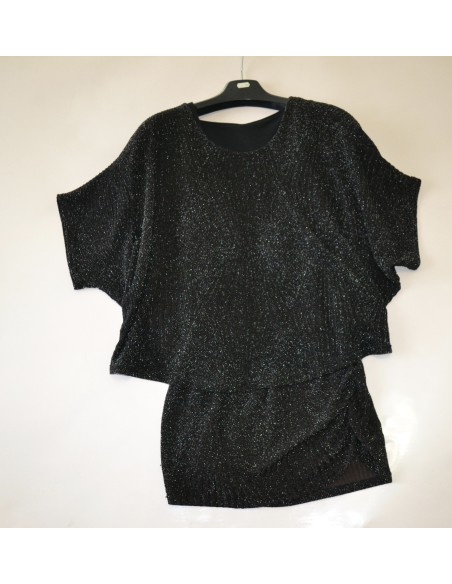 MAGLIETTA NERA FILO ARGENTO  tg. XS