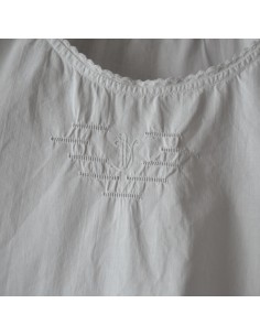 ANTICA  SOTTOVESTE /CAMICIA DA NOTTE RICAMI MONOGRAMMA 2
